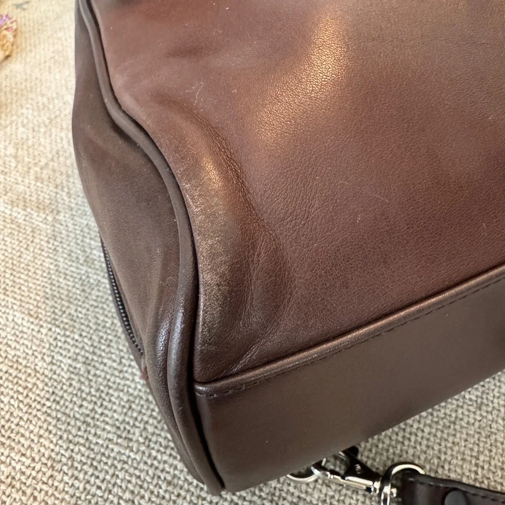 Vintage Charter Club Brown Sling Backpack Purse Turn Lock Y2K